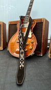 1968 Navajo Thinline Dark Coffee Suede guitar strap
