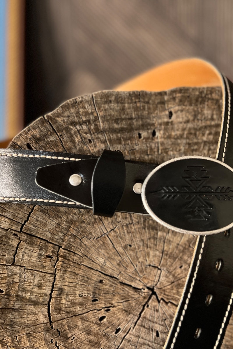 Blue Bell Leather Belt - The Navajo Black