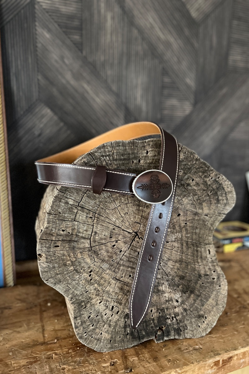 Blue Bell Leather Belt - The Chaman Dark Brown