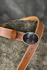 Blue Bell Leather Belt - The Chaman Mid Brown