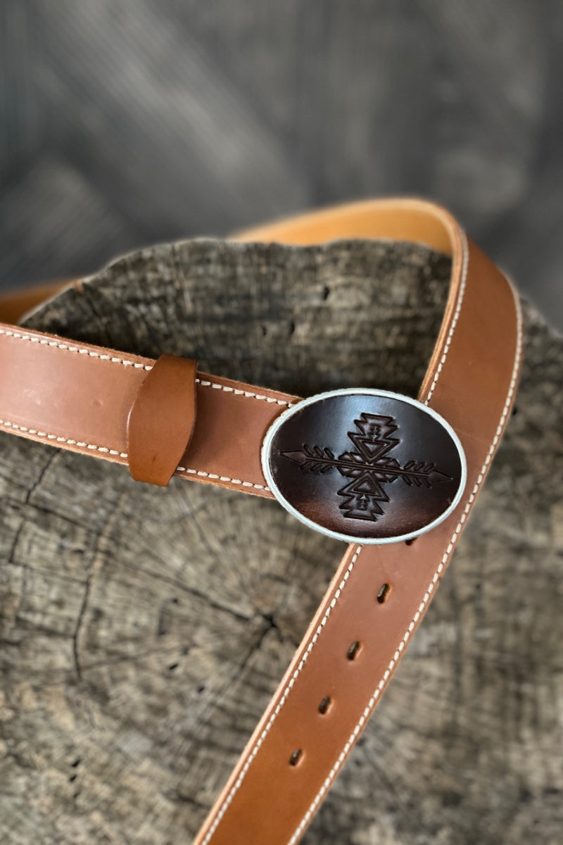 Blue Bell Leather Belt - The Chaman Mid Brown
