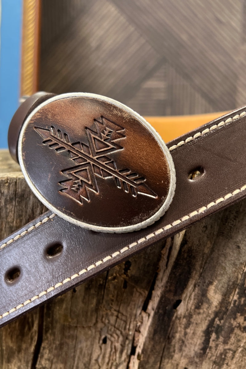 Blue Bell Leather Belt - The Chaman Dark Brown