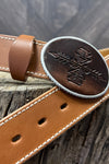 Blue Bell Leather Belt - The Chaman Mid Brown