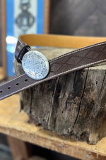 Blue Bell Leather Belt - The Mohicano Dark Brown