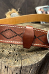 Blue Bell Leather Belt - The Mohicano Mid Brown