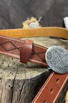 Blue Bell Leather Belt - The Mohicano Mid Brown