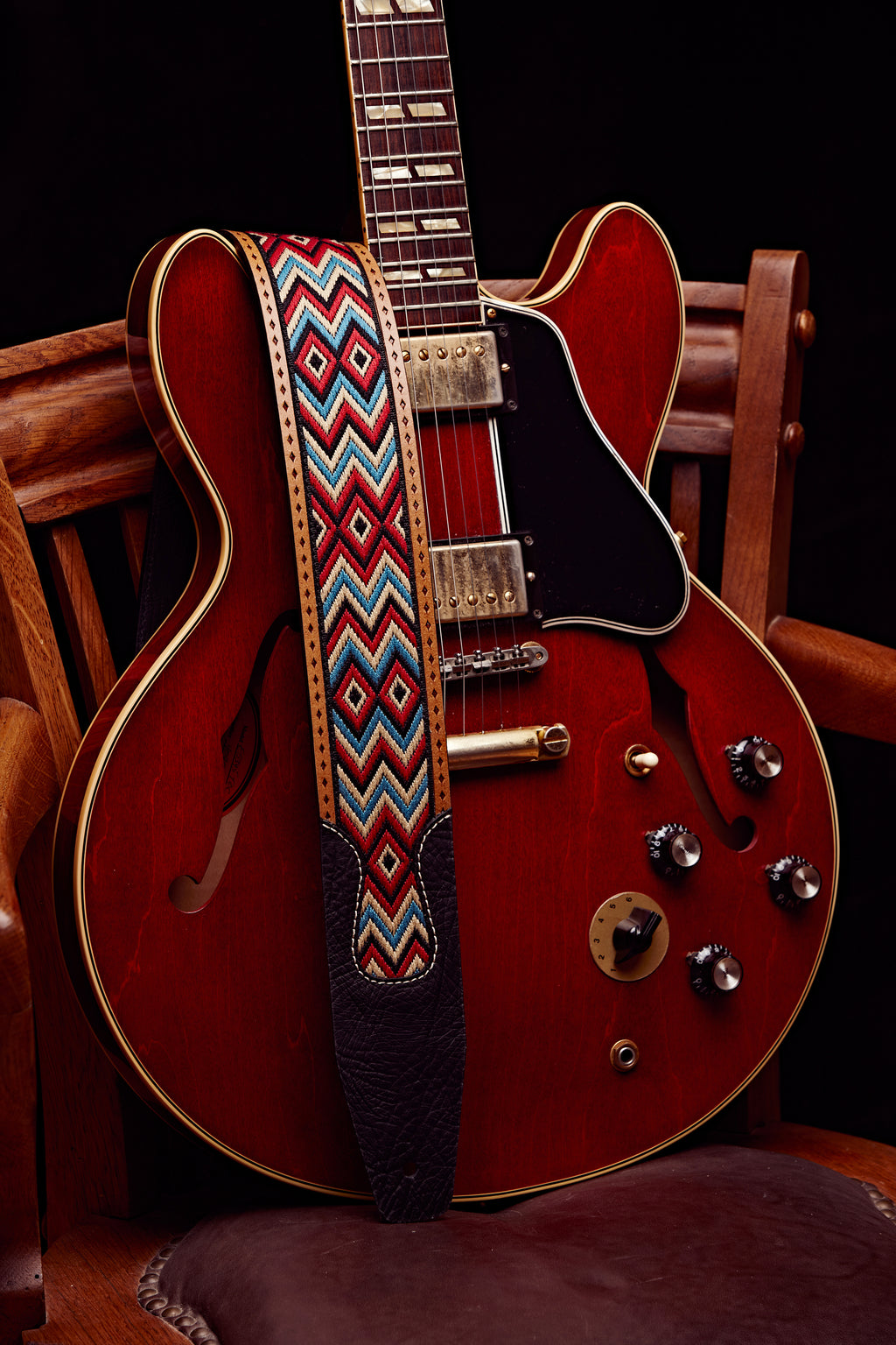 1984 Paris Texas mapuche tricolor guitar strap