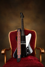1984 Paris Texas black & cherry guitar strap