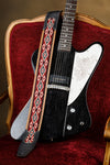 1984 Paris Texas black & cherry guitar strap